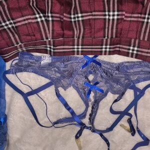 Blue Lace Lingerie Bottoms in Blue